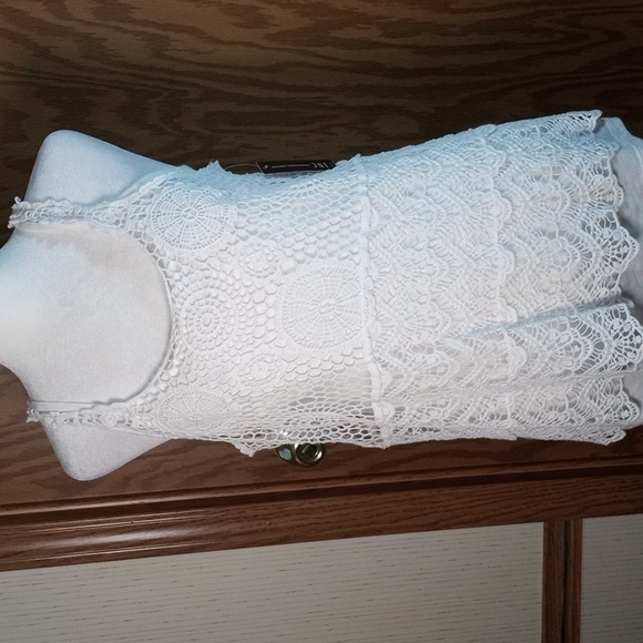 INC International Concepts White Lace Tank Top - Picture 3 of 9